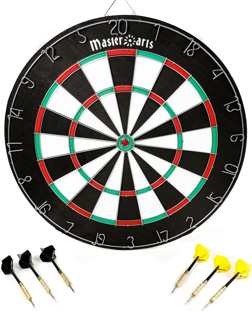 Cible de fléchettes avec 6 fléchettes à pointe pondérée, Image du produit 