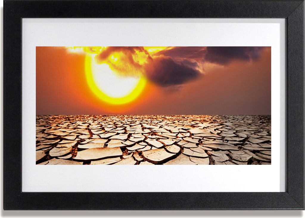 Bild 30x20 MDF-Rahmen Wandkunst Sun Wüsten-Landschaft