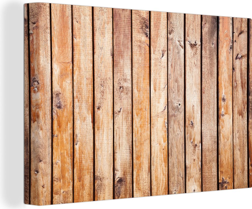 OneMillionCanvasses - Leinwandbilder - 150x100 cm, Regale - Holz - Struktur, Wandbilder Kunstdruck Wanddekoration - Foto auf Leinwand - Gemälde ...