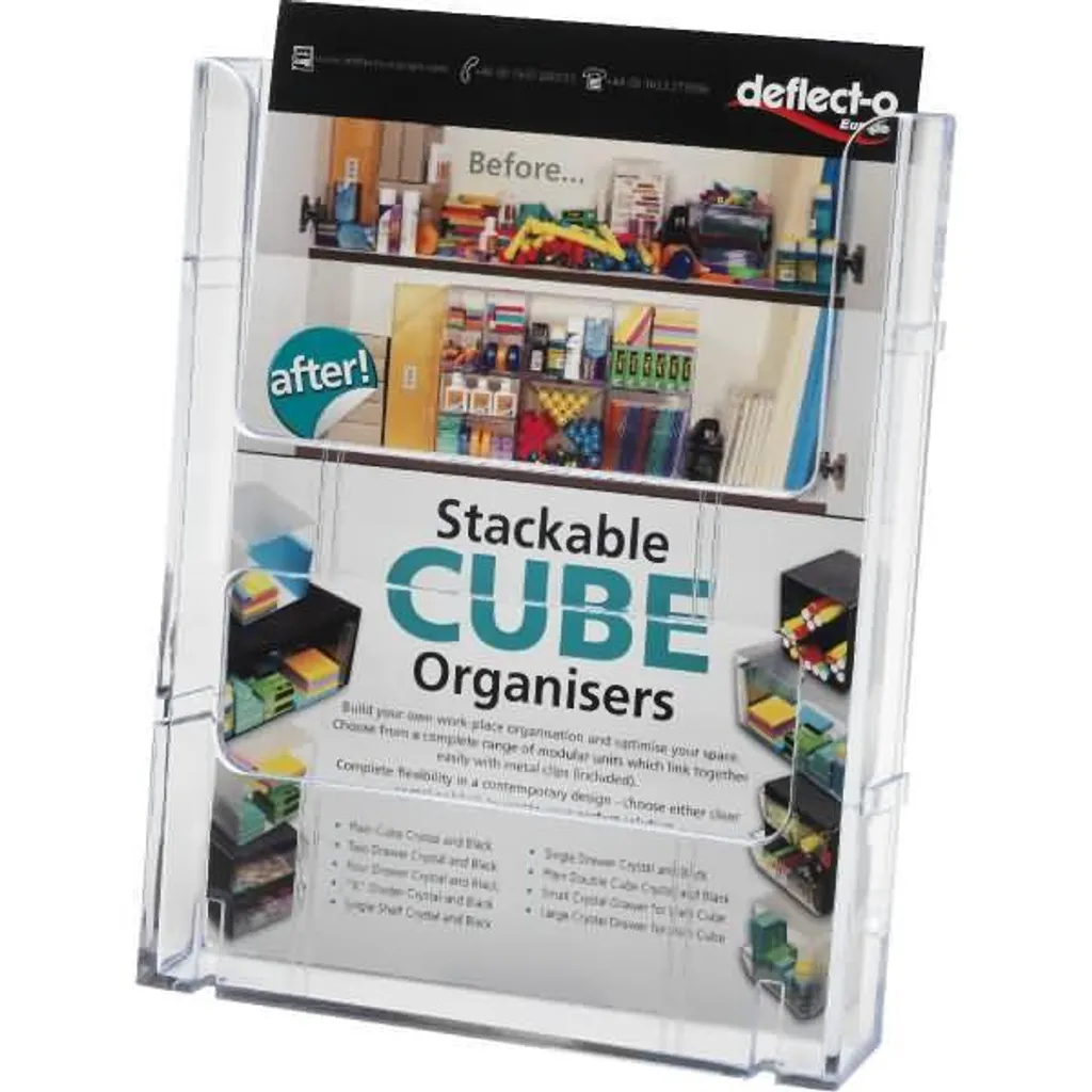 Porte-brochures A5 transparent robuste avec système Lit-Loc emboîtable