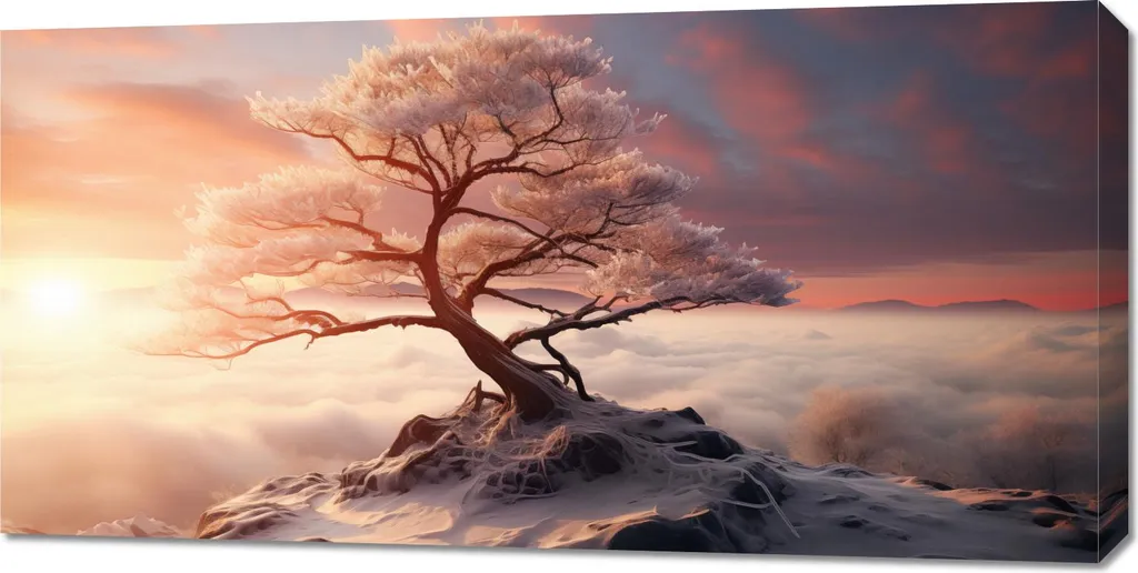 Stampa Artistica Odissea Invernale 100x50 | Quadro su Tela Design Moderno
