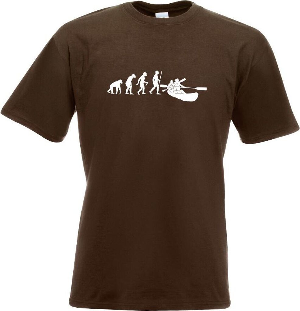 Kiwistar - T-Shirt - Chocolate - Kanu Kajak Evolution Motiv Bedruckt Funshirt Design Print - mit Motiv Bedruckt - Funshirt Design - Sport - Freizei...