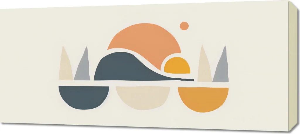 Offerta Quadro 90x40cm Paesaggio Colline - Decorazione Parete Moderna