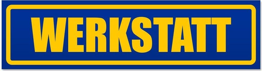 Kiwistar - Autoaufkleber - Blau - 20 x 5,3 cm - Werkstatt - Hinweis Aufkleber Sticker für Auto, Kfz, Fahrrad, PKW, LKW