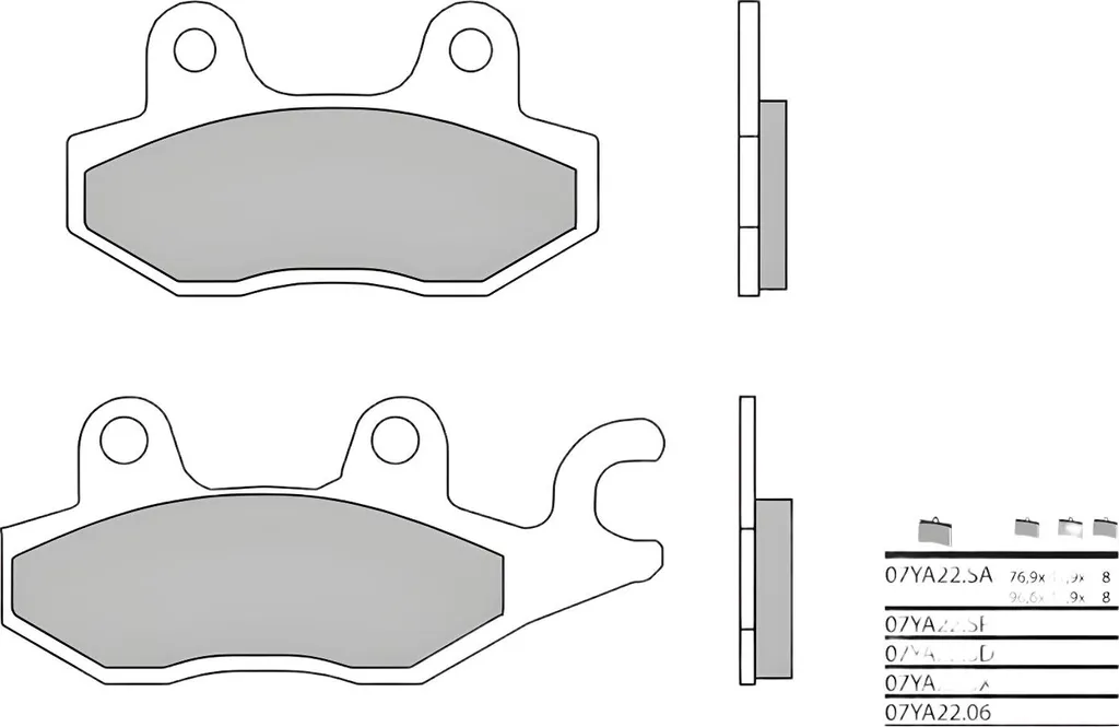 Freinage Brembo pour Yamaha YFM 700 et YFZ 450 : Plaquettes 07YA22SD