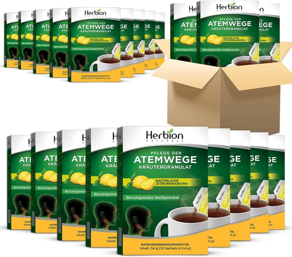 Herbion Naturals Granulat zur Atemwegspflege mit Produktbild 