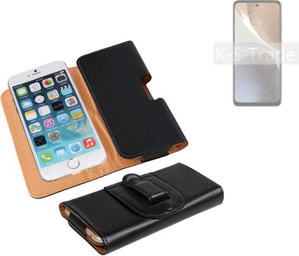 K-S-Trade Schützhülle Handyhülle kompatibel mit Motorola Moto G32 Holster Gürtel Tasche Schutzhülle Handy-Tasche Smartphone Case Seitentasche
