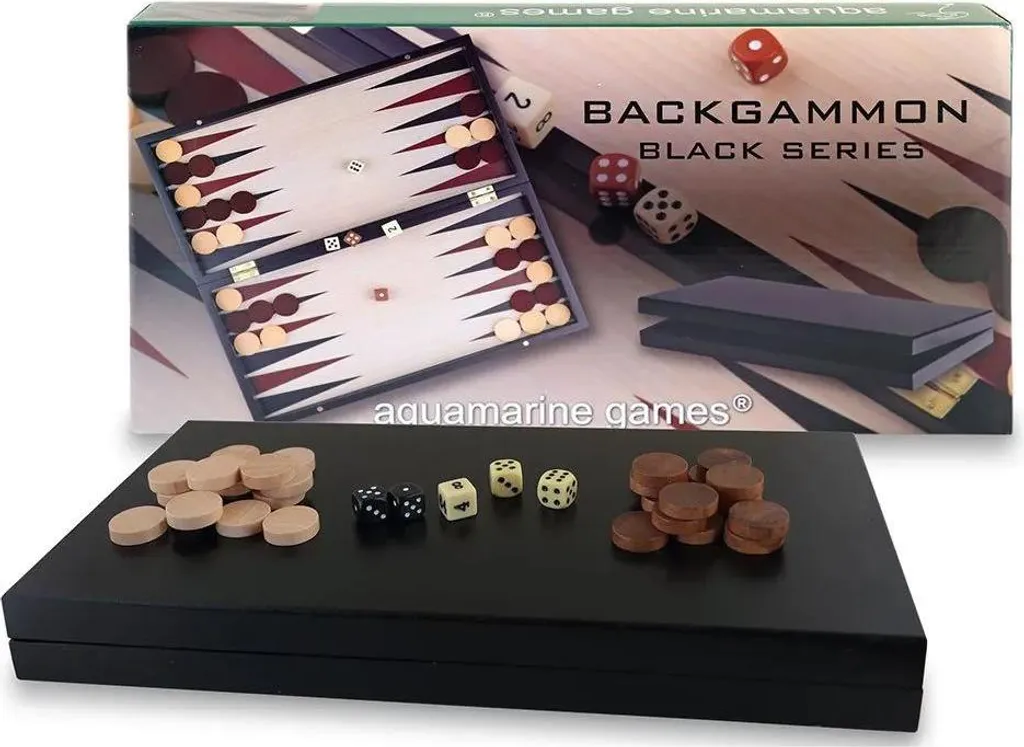 Jeu de Société Backgammon Aquamarine Série Noire Braun Taille Unique