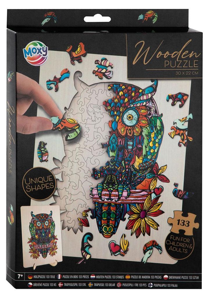 Kreatives Holzpuzzle "Bunte Eule" - 133-teiliges Produktbild 
