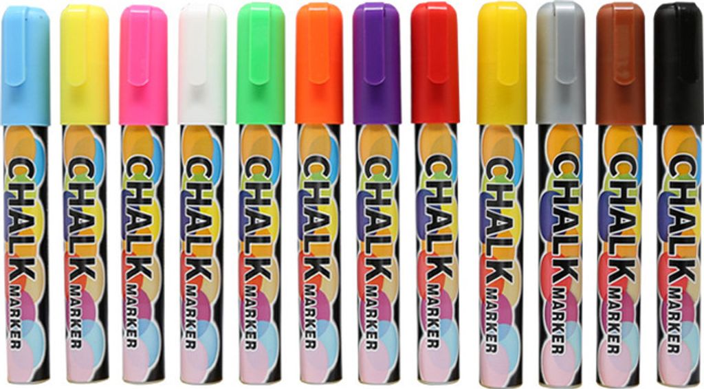 12 Kreidestifte Kreidemarker für Tafel Fenster Abwaschbar: 6mm Fensterstifte,Fenstermalstifte Kinder,Fensterfarbe,Neon Kreide Stift,Tafelstifte,Glasstift,Chalk Marker,Flüssigkreide Bunt,Fensterkreide
