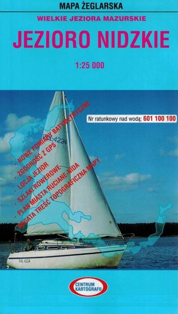Nidzkie-See 1:25.000. Laminierte Seekarte. Ausgabe 2024.