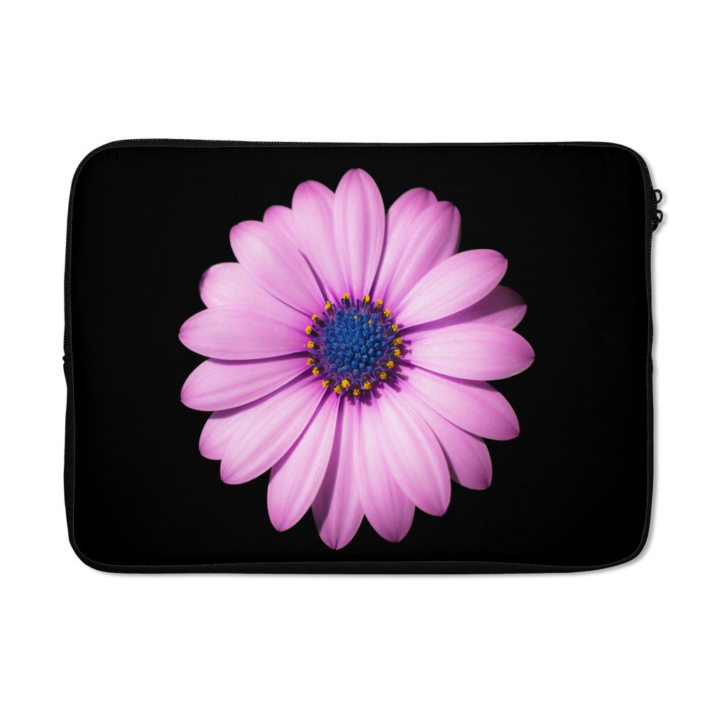 MuchoWow Laptop Hülle 13 Zoll Gänseblümchen - Blume - Rosa Laptoptasche - Laptophülle - Sleeve - Rundumschutz
