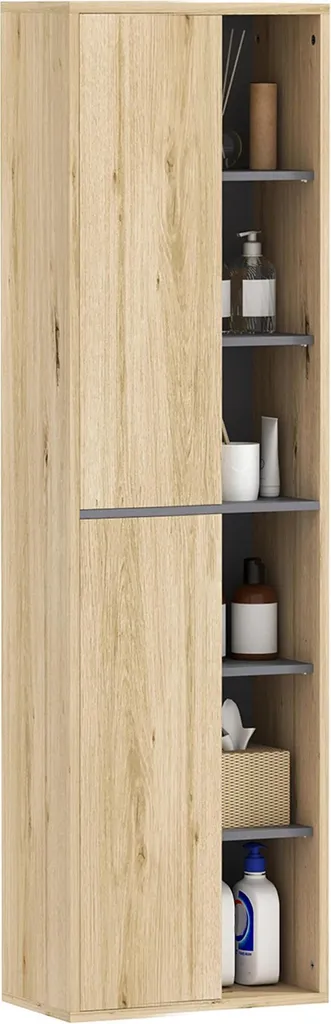 Armoire de salle de bain murale kaki - Colonne haute 40 x 24 x 141,5 cm
