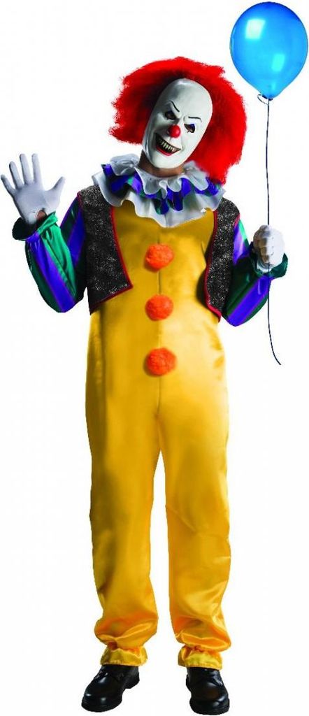 Lizenziertes Pennywise Kostüm Deluxe aus dem Horrorfilm Es als Halloween Verkleidung Größe: One Size