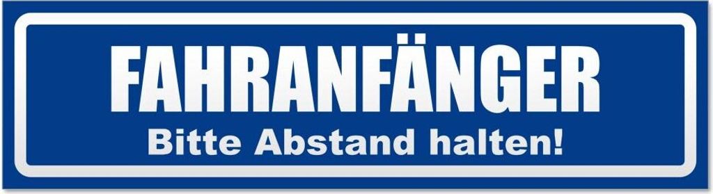 Fahranfänger. Bitte Abstand halten! Invertiert Magnetschild Schild magnetisch - 60cm Verkehrsblau - Magnetfolie für Auto PKW Kfz