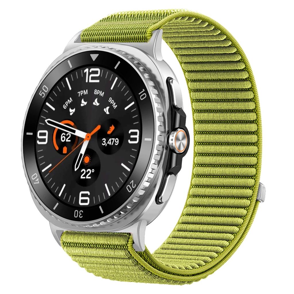 FFO2World Nylonarmband für Samsung Watch 8 – Gewebtes, verstellbares Smartwatch-Armband mit Klettverschluss für 40/44/46 mm – Hellgrün