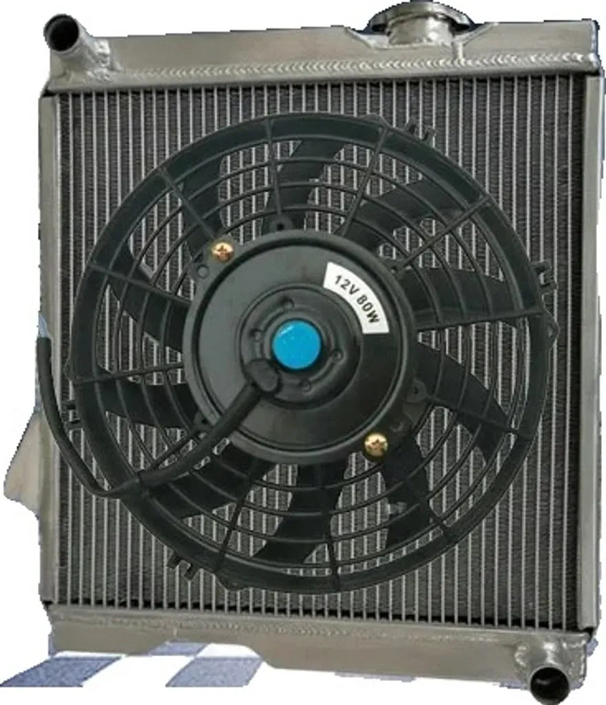 Radiateur Aluminium Grande Capacité pour Triumph TR250 avec Ventilateur 12V