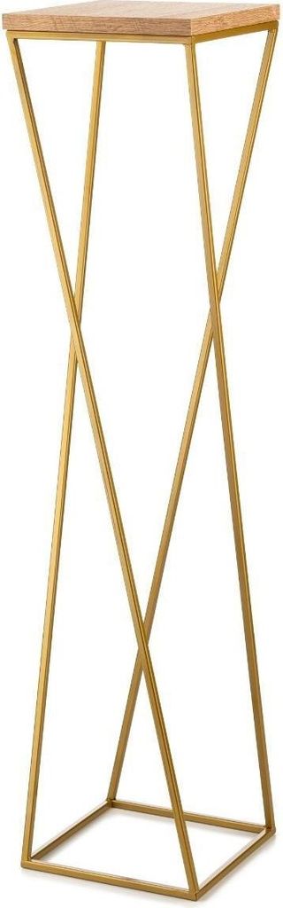 HowHomely Modern Pflanzenständer, Blumenhocker aus Metall Gold 100 cm Höhe - Blumenständer für das Haus