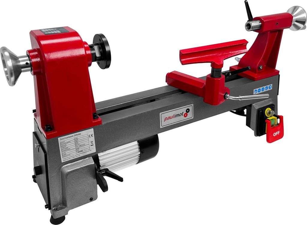 PAULIMOT Drechselbank DM450, 455 mm Spitzenweite, 550 Watt Motor
