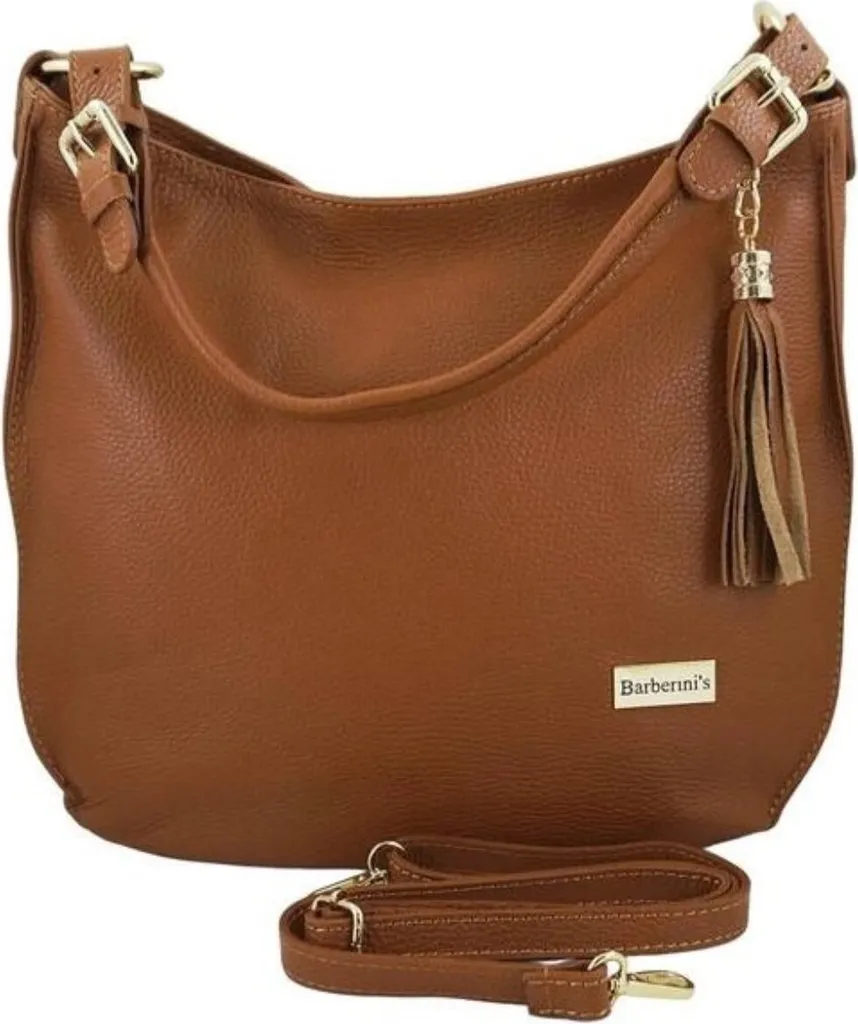 Grand sac cabas femme en cuir véritable Barberini's 9861269899 noir