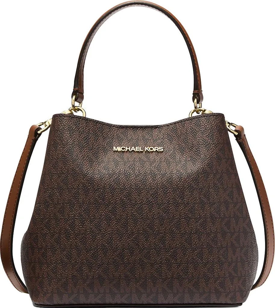 Sac Michael Kors Pratt Marron en Cuir Grainé avec Finition Dorée Luxe