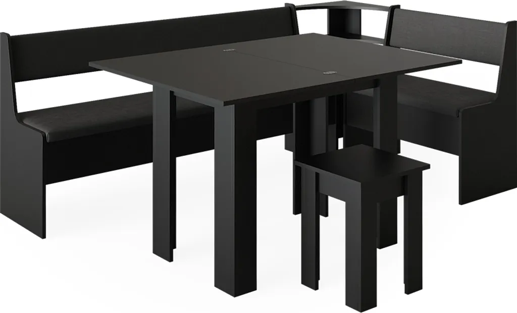Groupe de banquettes d'angle Vicco Roman Noir 210x120cm Modèle 40261
