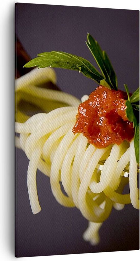 Bild auf Leinwand - Leinwandbild - Italien pasta spaghetti - 55x100cm - Wand Bild - Wanddeko - Leinwanddruck - Bilder - Kunstdruck - Wanddekoration...