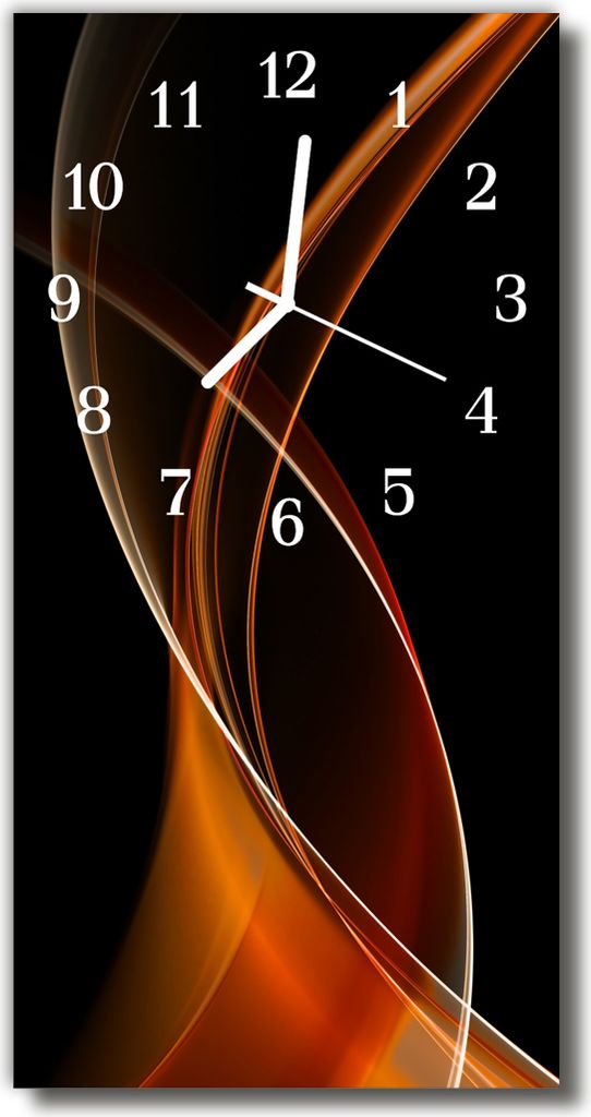 Tulup Glasuhr Wanduhr Küchenuhr Echt-Glas 30x60 Muster Braun