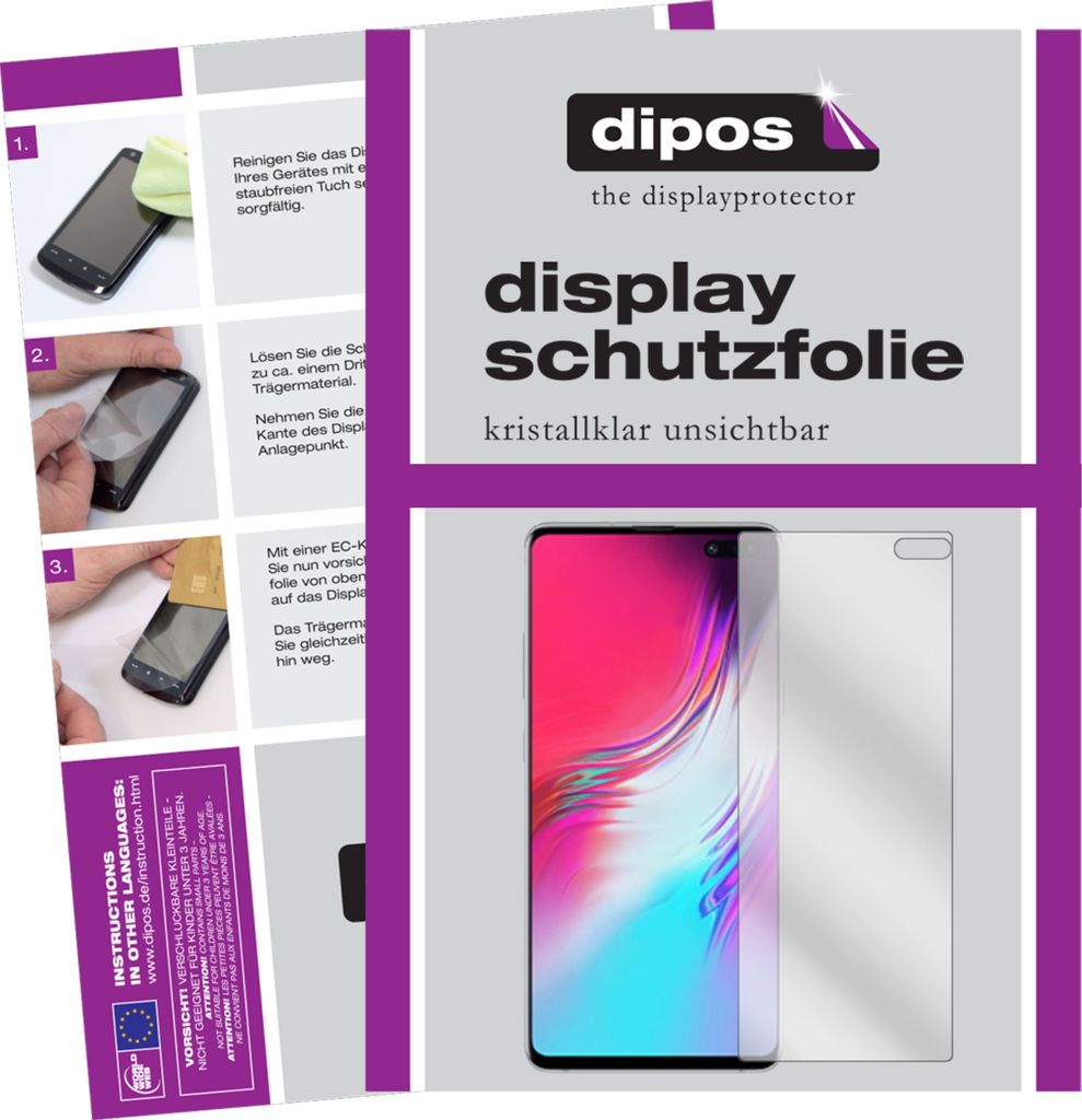 6x Schutzfolie für Samsung Galaxy S10 5G klar Displayschutzfolie Folie Display Schutz dipos