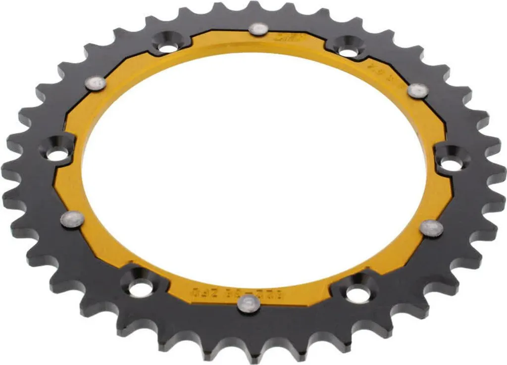 Pignon ZF 38 dents 520 noir et or ZFD-822-38-GLD pour transmission moto