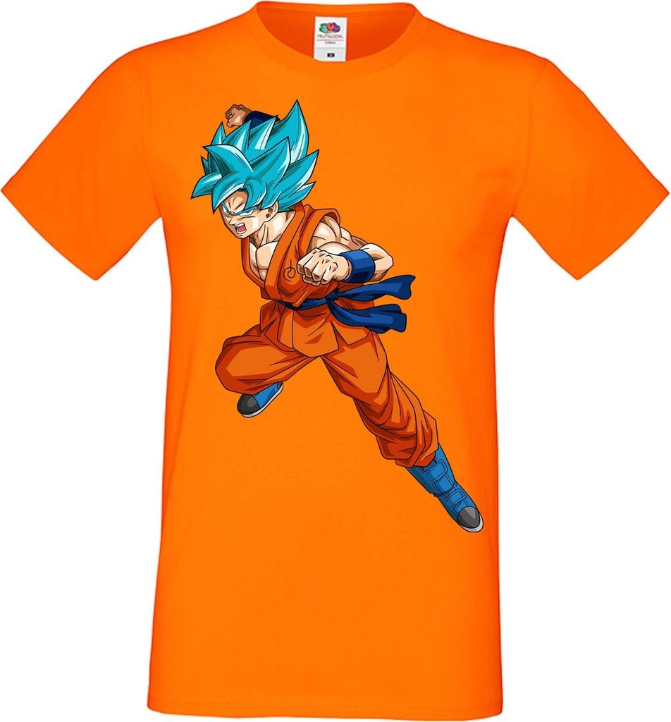 Herren T-Shirt Anime Manga Dragon Anime Manga Ball Z 11 Ssj, Man M / Orange