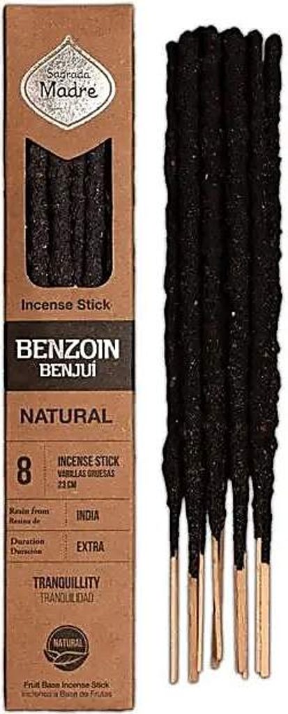 Sagrada Madre Natürliches Räucherstäbchen Benzoe – 42 g Set mit 2 Stück