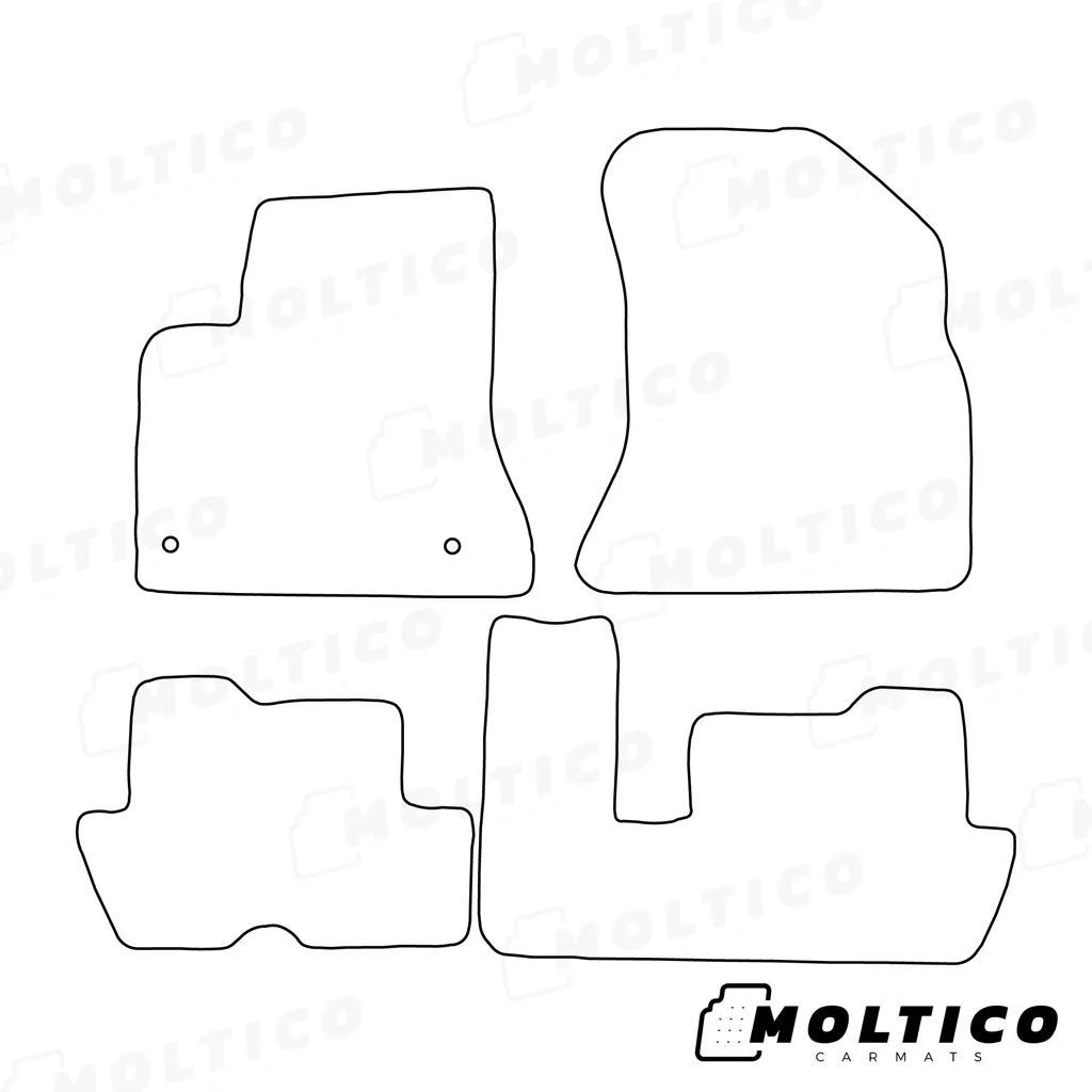 Set 4 Tappetini Auto Nero Rosso per Citroen C4 Picasso 2006-2012 - 2
