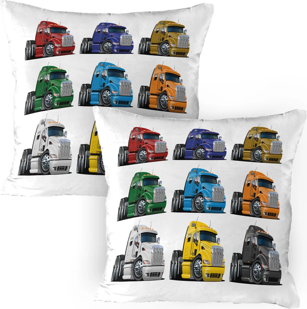 Coppia Federe 80x80 ABAKUHAUS Camion Multicolore - Qualità e Durata