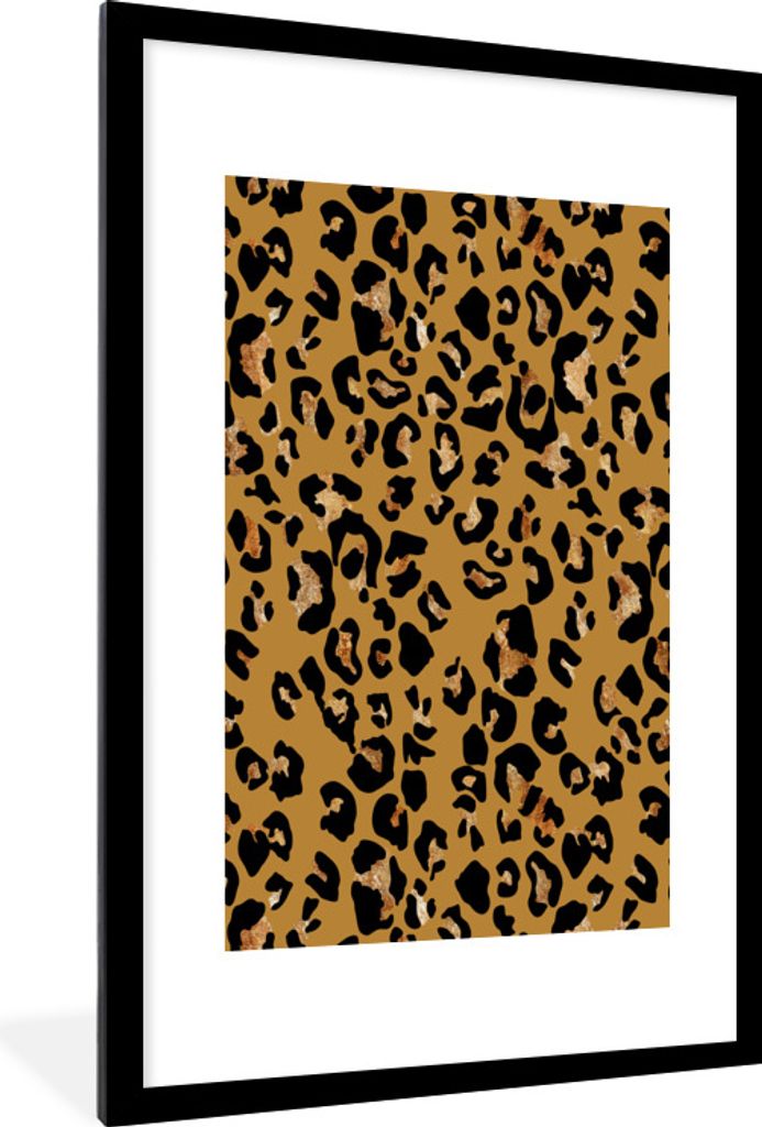 MuchoWow® Gerahmtes Poster Pantherdruck - Muster - Gelb Produktbild 