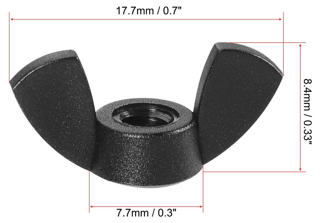 50 Stš¹ck M4 Flš¹gelmuttern Nylon Schmetterlingsmutter Handdrehung Festziehen Befestigungen Schwarz