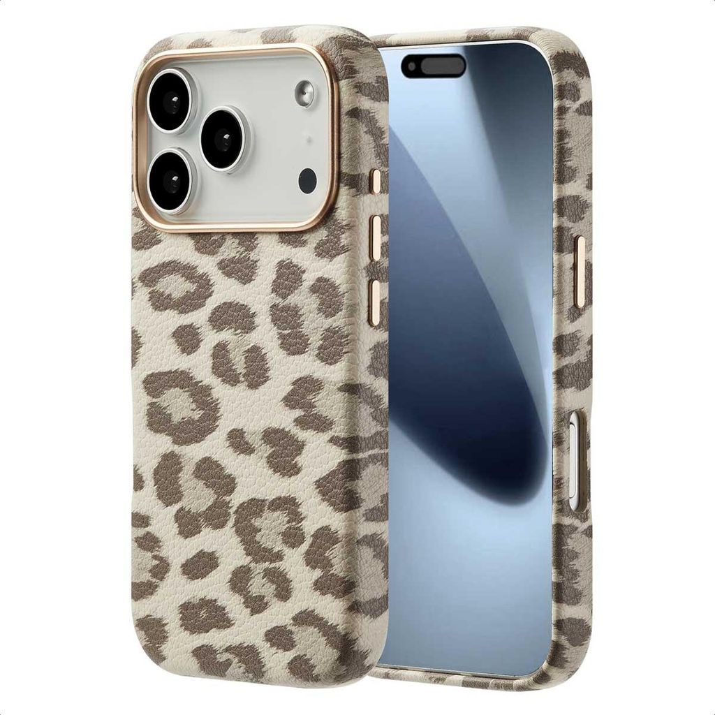 Selencia Sabi Backcover Leopardenmuster mit MagSafe iPhone 17 Pro - Soft Ivory