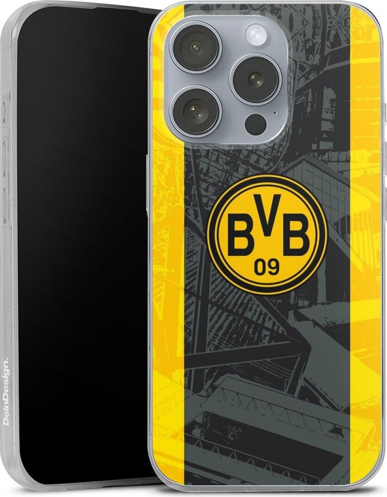 DeinDesign Slim Hülle für Apple iPhone 16 Pro Silikon Case Ultra Dünn Handyhülle BVB Borussia Dortmund Stadion