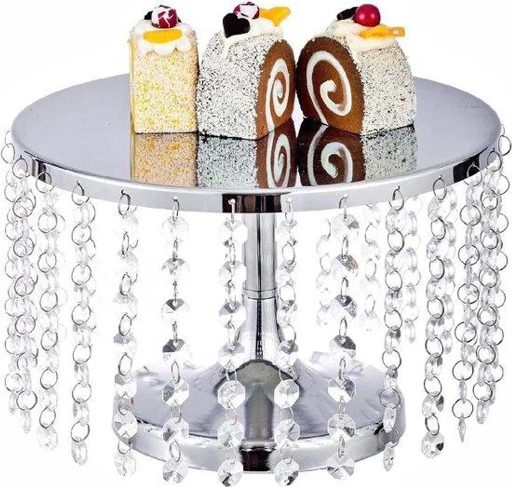Plafonnier lustre en cristal argent 25cm - Suspension luxe salon chic