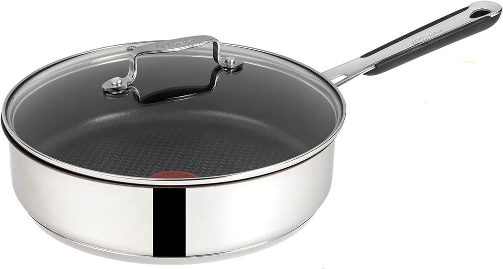 Tefal E30 Jamie Oliver Schmorpfanne Induktion 25 cm mit Deckel 2 tlg. Saute-Pfanne Antihaft-beschichtet, HOHER RAND, Spülmaschinenfest,