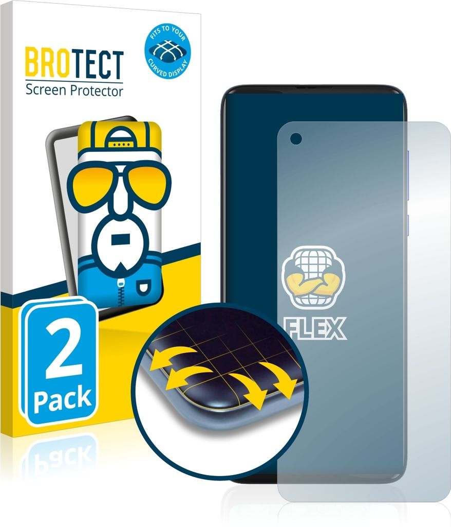 2x BROTECT Fullscreen Schutzfolie für Motorola Moto G8 Displayschutz Folie Fullcover Klar Transparent