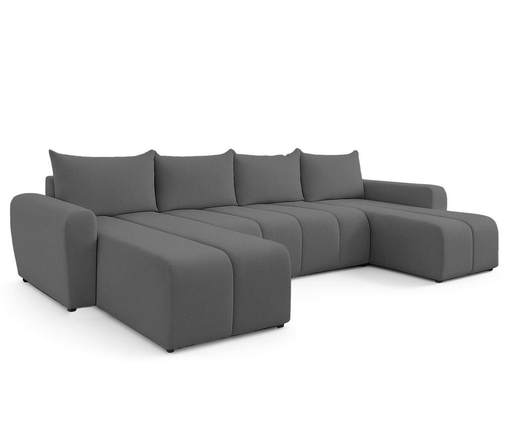 AX LIVING Ecksofas groß Ferrande 317 cm – Sofa dunkelgrau Produktbild 