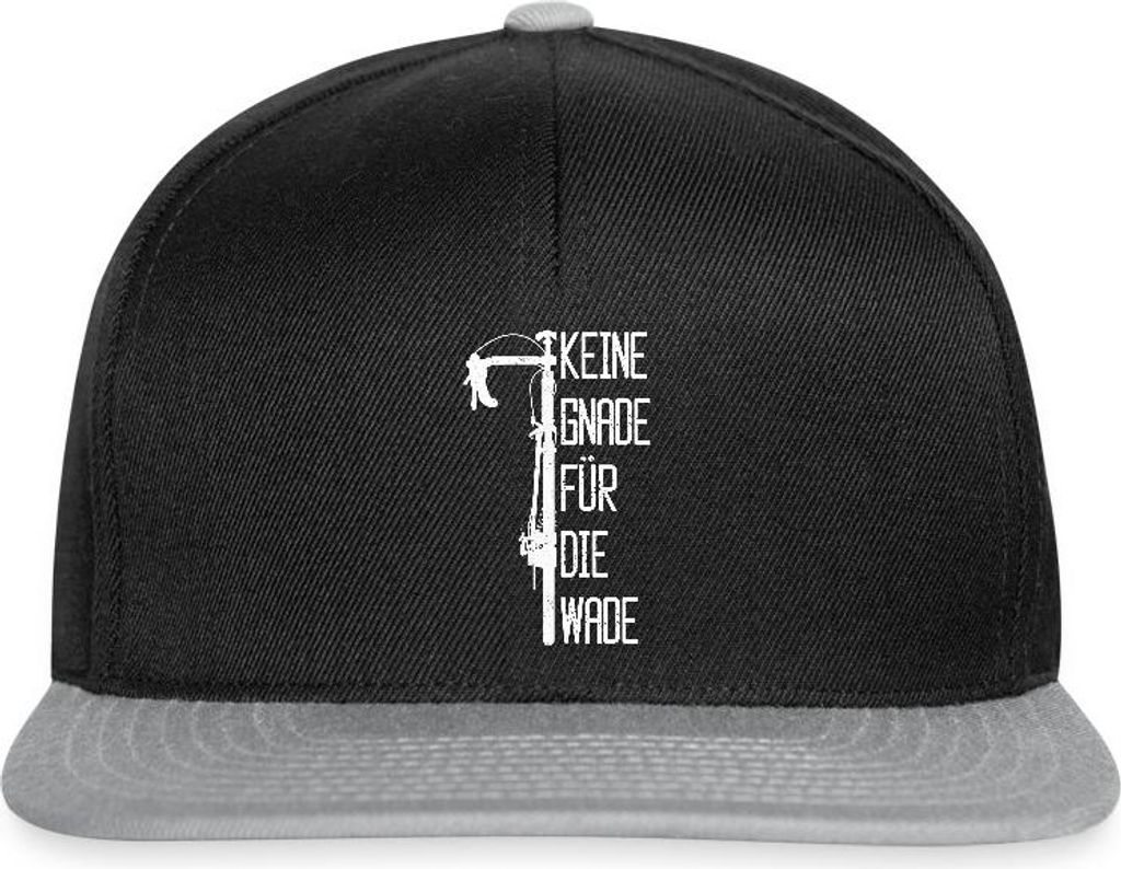 Spreadshirt Keine Gnade Für Die Wade Fahrrad Lustiger Spruch Snapback Cap, One size, Schwarz/Grau