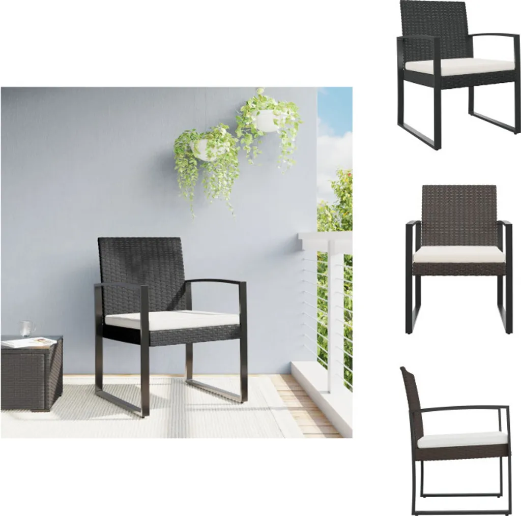 Sedie da Giardino vidaXL in Rattan PP Nero - Set 2 Pezzi Arredo Esterno