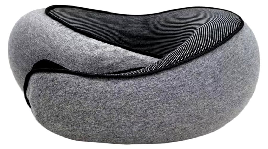 Nappy - Das Reisekissen, Comfy Nackenkissen Flugzeug, Nackenhörnchen Erwachsene - Nackenkissen Auto - Reisekissen Memory Foam (Grau,1pcs)