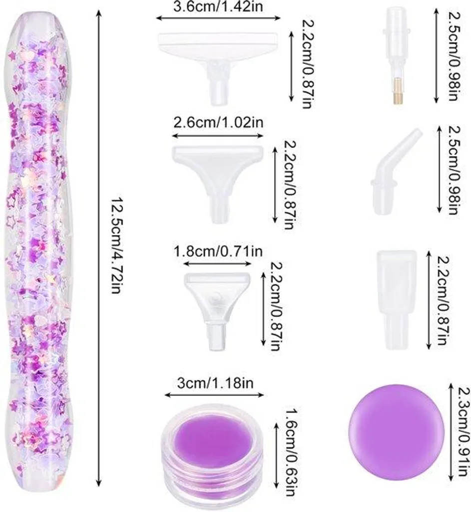 Accessoire Diamond Painting Rose avec Stylos Multi-pointes et Adhésif