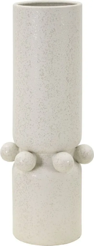 Grand vase décoratif en céramique crème design Bulles Mauro Ferretti