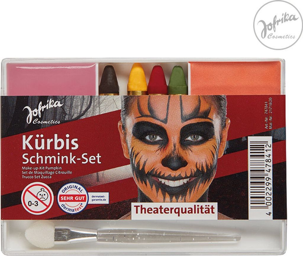 Jofrika Halloween Schmink-Set "Kürbis" 747841 | Theater Qualität