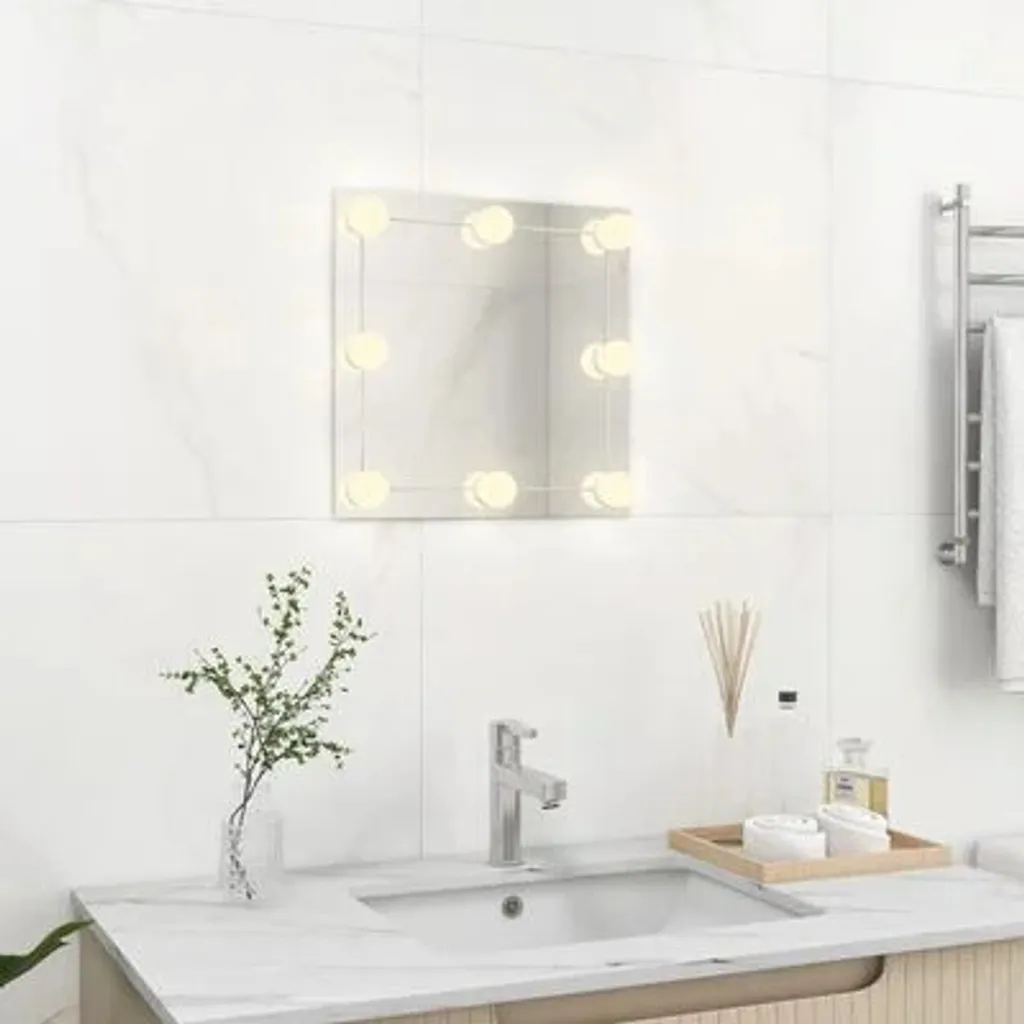 Miroir lumineux LED carré 40x40 cm : finissez-en avec le manque de jour