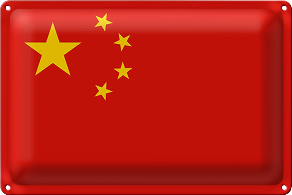 Blechschild Flagge China 30x20cm Flag of China